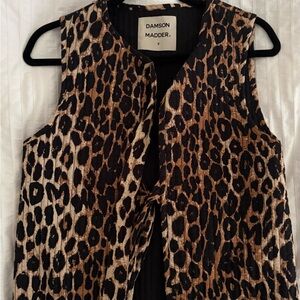 Damson Madder Leopard Print Sleeveless Tunic - Brown & Black